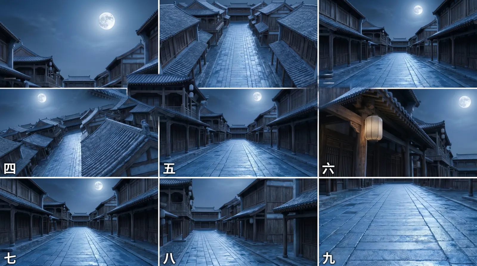 夜外小镇街道（九视图）